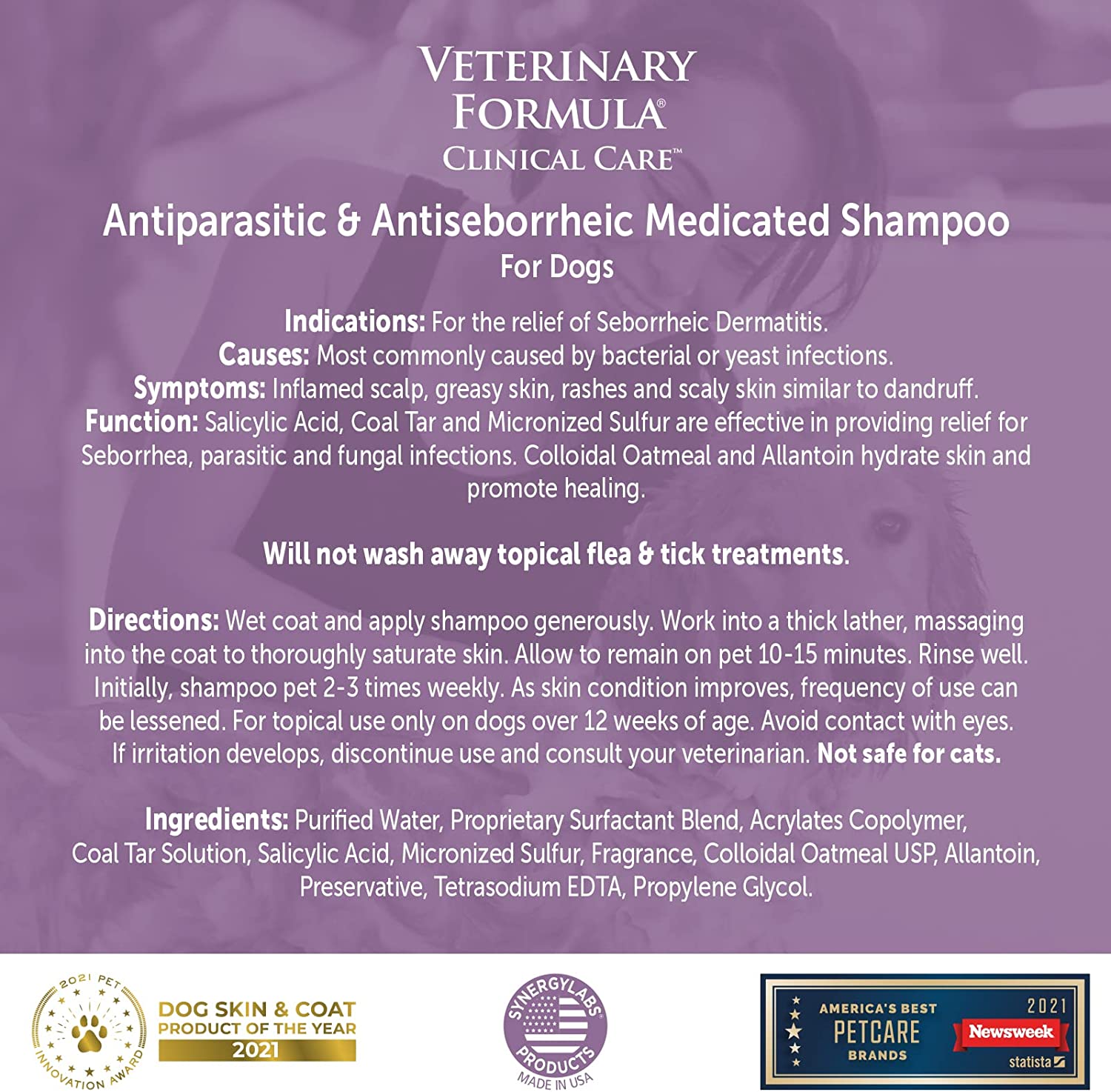  Veterinary Formula Shampoo Medicado Antiparasitario Antiseborreico Perros 473ml